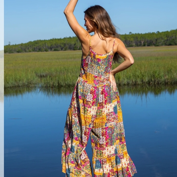 NATURAL LIFE Multicolor Patchwork Jumpsuit - Picture 3 of 5